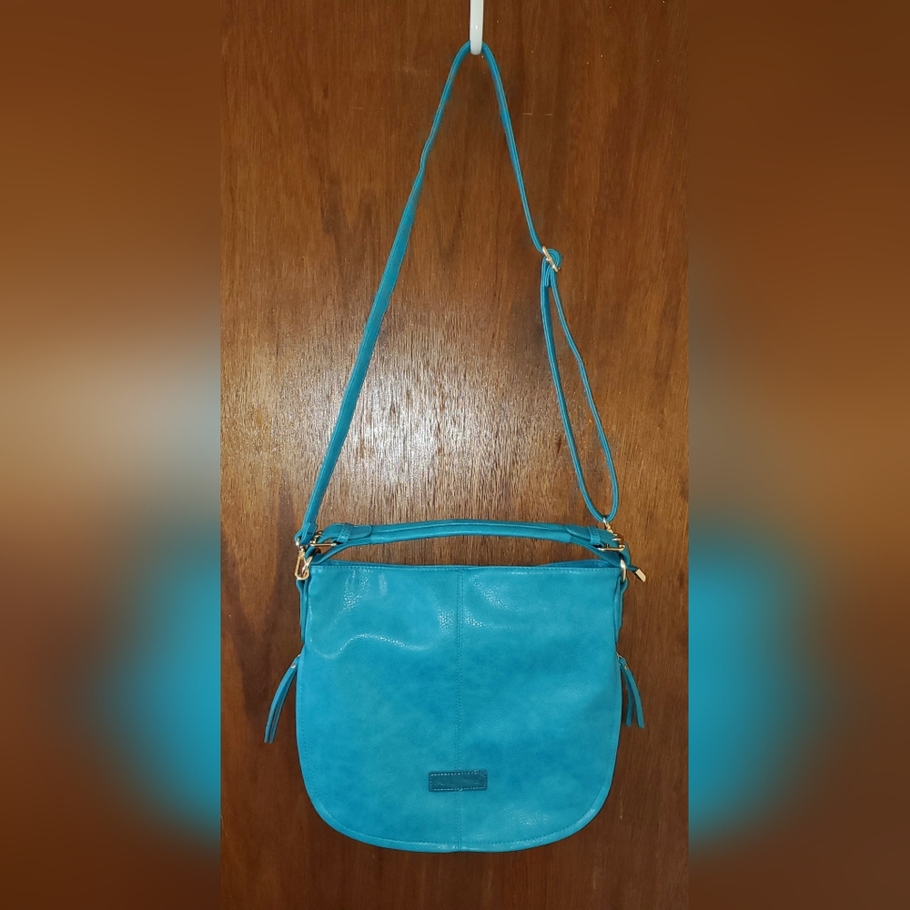 Montana West Turquoise Expandable Hobo Shoulder Bag Crossbody EUC